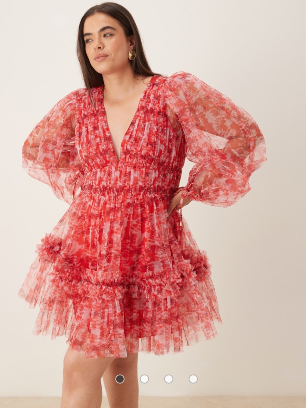 ASOS balloon sleeve organza mini dress